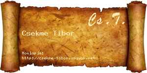 Csekme Tibor névjegykártya